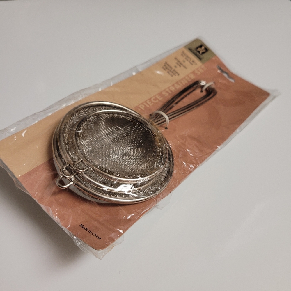 3pc Strainer Set FREE w/purchase Gourmet Traditions NEW Gift - Picture 7 of 9